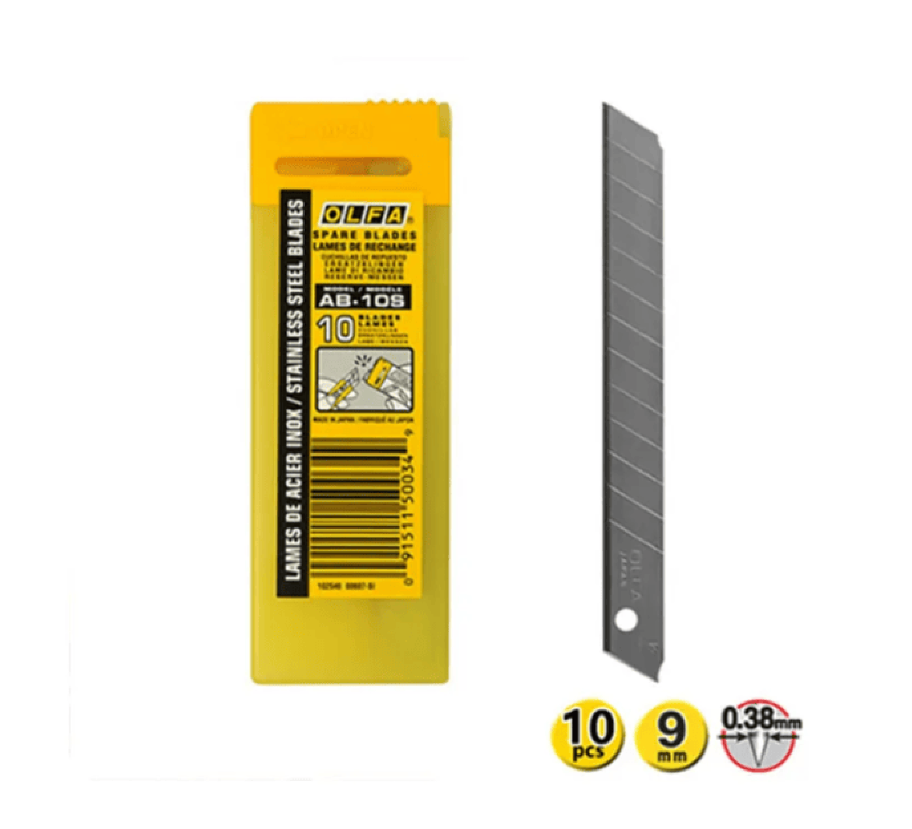 Japan OLFA 60° 9 mm Carbon Steel Blade 10 pcs/pack